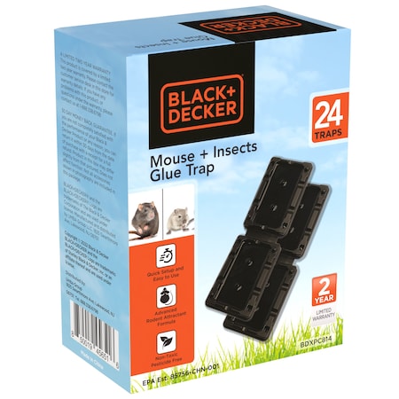 Black & Decker Mouse Trap  Mouse Traps Indoor for Home, Odorless Pest Remover, 24 Pack 2bx-BDXPC814